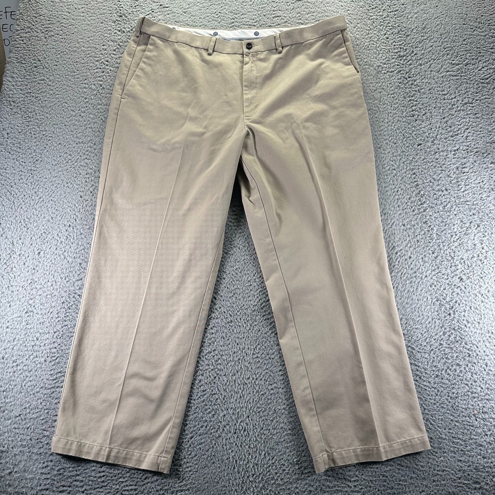 Haggar Pant Mens 42x29‎ Brown Cotton Dress Straight Classic Fit Business Office